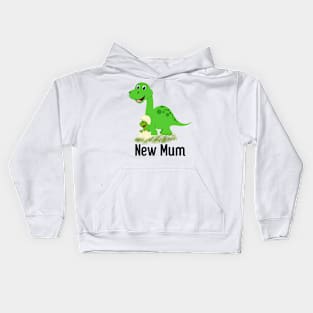 Mum and Baby Green Dinosaur Kids Hoodie